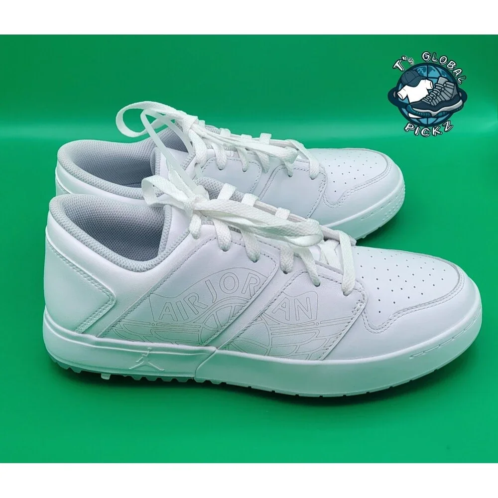 Jordan Retro 1 Lows White Pure Platinum Golf Shoes Mens Size 9.5